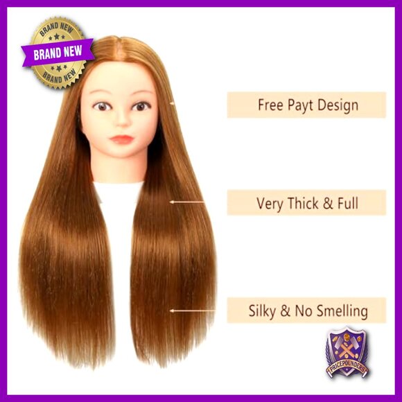 Mannequin Head with 80% Human Hair for Cosmetology Practice main image 5